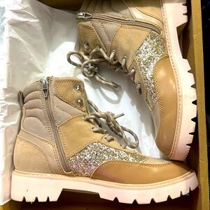 Glitter combat boots